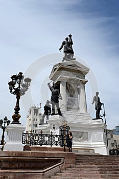 Monument To The Heroes Of The Naval Combat Of Iquique In 1879 On Plaza Sotomayor