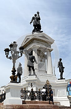 Monument To The Heroes Of The Naval Combat Of Iquique In 1879 On Plaza Sotomayor.