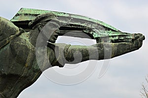 Monument to the Hungarian Socialist Republic  Communist Statues at Memento Park Budapest Hungary