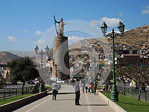 Monument to the Inca, Cusco, Peru.