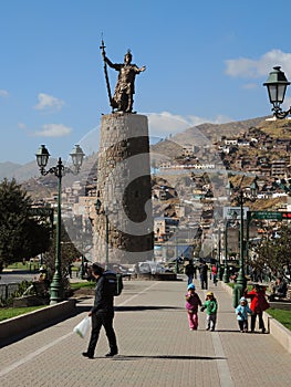 Monument to the Inca, Cusco, Peru.