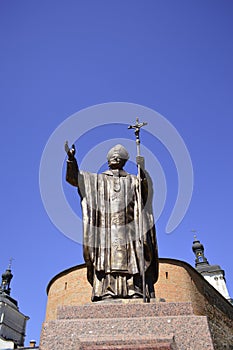 Monument to John Paul 2 in the monastery of the Carmelites barefoot
