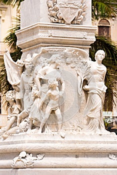 Monument to Jose Marti at Central Park of Havana, Cuba. Close-up. Vertical.