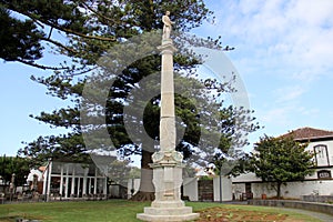 Monument to Jose Silvestre Ribeiro, 19th-century Portuguese politician and historian, Praia da Vitoria, Terceira, Azores, Portugal