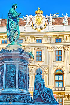 The monument to Kaiser Franz I in Inner courtyard of Hofburg Palace, Vienna, Austria