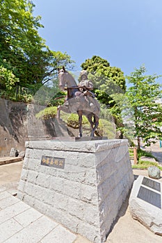 Monument to Kato Yoshiaki in Matsuyama, Japan