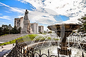 Monument to Khabarov the founder of Khabarovsk. Russia