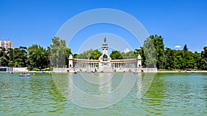 Monument to king Alfonso XII in Buen Retiro Park, Madrid, Spain photo