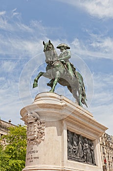 Monument to King Dom Pedro IV in Porto, Portugal