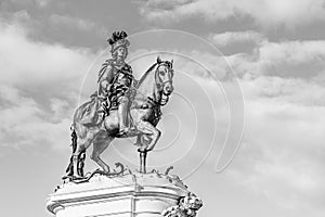 Monument to King Jose I in Commerce Square, Lisbon, Portugal