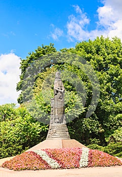 The monument to King Mindaugas of Lithuania in Druskininkai