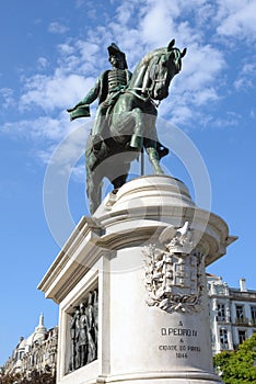 Monument to the King of Portugal Don Pedro IV is located in Porto, on Freedom Square