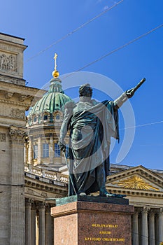 Monument to Kutuzov and Kazan cathedral on the Nevsky prospekt - St.-Petersburg Russia