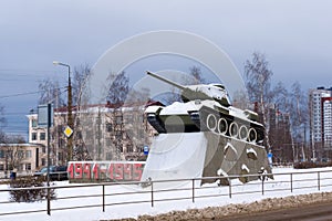 Monument to legendary T-34 tank