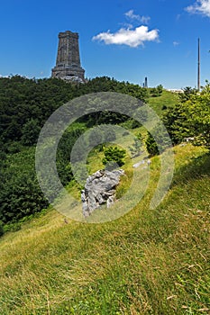Monument to Liberty Shipka and landscape to Stara Planina Balkan Mountain, Bulgaria