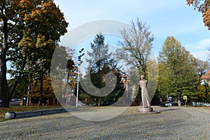 Monument to Lithuanian poet and public figure Ludvikas Reza in Kaliningrad