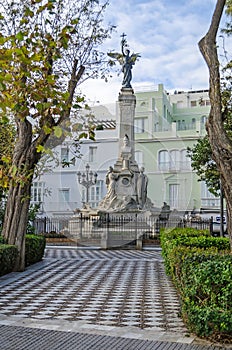 Monument to the Marquess of Comillas in the Alameda Apodaca publ photo