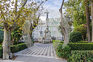 Monument to the Marquess of Comillas in the Alameda Apodaca publ photo