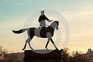 A monument to the marshal of the Soviet Union Georgy Zhukov photo