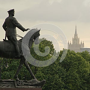 monument to marshal zhukov. Noscow