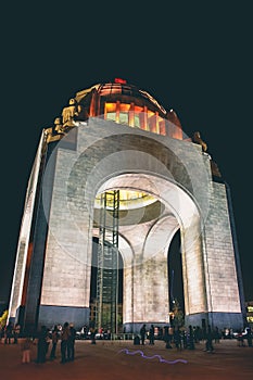 Monument to the mexican revolution, night photo photo
