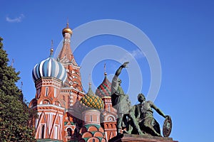 Monument to Minin and Pozharsky on the Red Square in Moscow