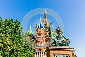 Monument to Minin and Pozharsky on Red Square of Moscow