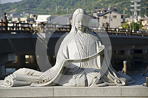 Statue of Murasaki Shikibu in Uji, Japan