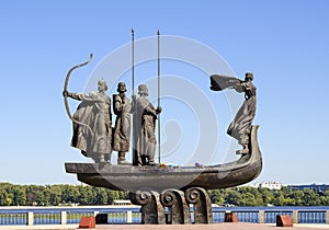 Monument to the mythical founders of Kiev on the Dnieper river.