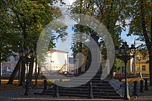 A monument to Nikolai Gogol, a genius writer, in the city of Nizhyn, Chernihiv region, is located on the main alley in Gogol