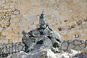 Monument to Papa Luna, outside of Peniscola Castle