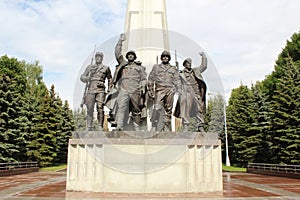 Monument to the participating countries of anti-Hitler coalition in the alley Partizan. Poklonnaya hill