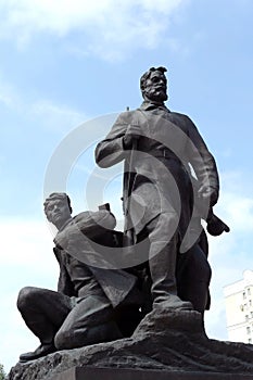 Monument to the partisans on the square in the center of Bryansk