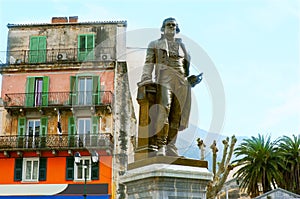 The monument to Pascal Paoli in Paoli square, Corte, France