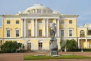 Monument to Paul I and Pavlovsk Palace, Pavlovsk, Saint Petersburg