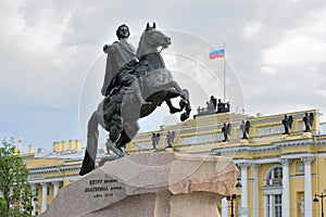 Monument to Peter the great bronze Horseman on the Senate square