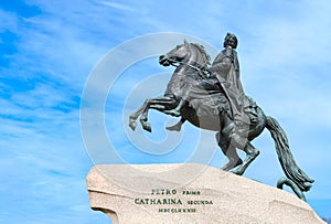 Monument to Peter the Great Bronze Horseman on Senate Square, St. Petersburg, Russia