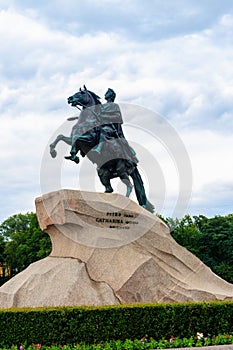 Monument to Peter the Great Bronze horseman in St. Petersburg, Russia