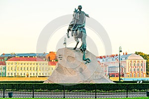 Monument to Peter I in summer, Bronze Horseman, St. Petersburg