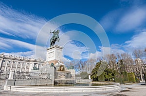 Monument to Philip IV in Madrid, Spain