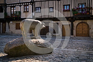 Monument to the pig of San AntÃÂ³n, La Alberca, Salamanca, Spain photo
