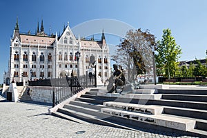 Monument to the poet Attila Jozsef near the parliament building