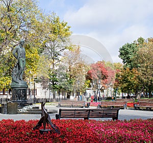 The monument to the poet Sergei Yesenin in Moscow