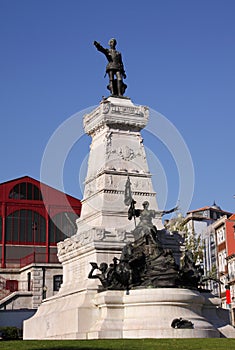 Monument to Prince Henry, The Navigator. Porto historical center, Portugal.