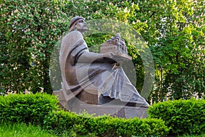 Monument to the prince of Kievan Rus Yaroslav the Wise which is located near the metro station Golden Gate in Kiev