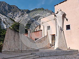 Monument to the Quarryman in the Village of  Colonnata, Carrara- Italy