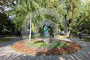 Monument to the Russian writer Fyodor Dostoevsky in Kaliningrad