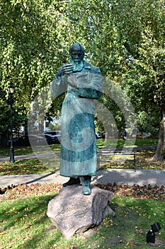 Monument to the Russian writer Fyodor Dostoevsky in Kaliningrad