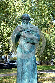 Monument to the Russian writer Fyodor Dostoevsky in Kaliningrad