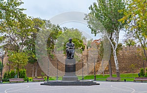 Monument to Sabir in Baku city